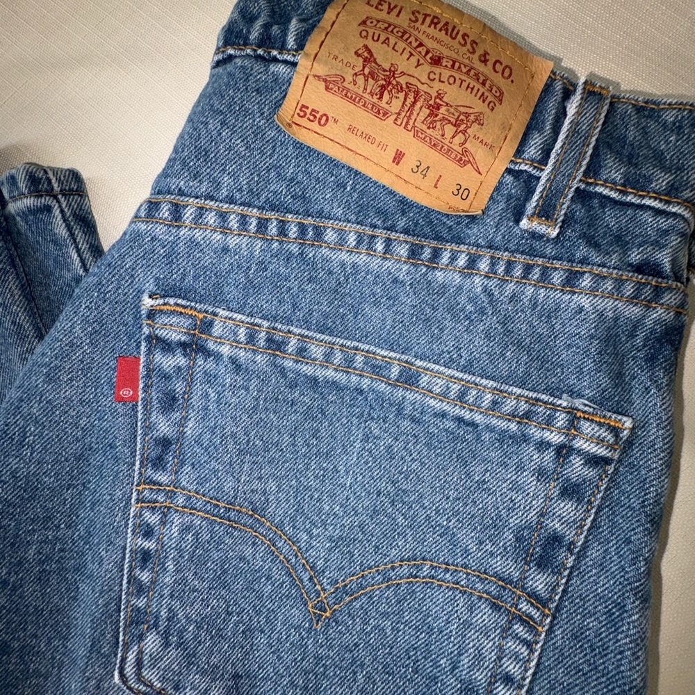 Levi’s 550 Relaxed Fit Jeans 34x30 Vintage Red Tab 90s Denim - Picture 2 of 10